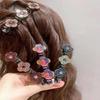 4Pcs Girl Hairpins Shining Cherry Decor Double Layer Hair Clips Lady Braid Side Bang Hair Pins Hair Accessories