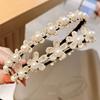 MOMI Flower Ribbon Headband for Kids, Pearl Hair Ornament for Photo Shoots, Graduations, Entrance Ceremonies, and Commemorative Photos (Set of 2)