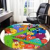 1pc Colorful Creatures Office Round Area Rug, Indoor Mat Suitable ForOffice, Under Office Chairs Bedroom Living Room Home Decor, Room Decot208