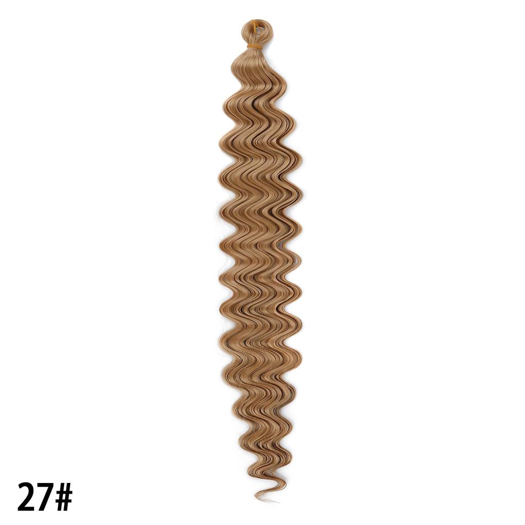 Crochet Hair 30inch 150g Boho Curly Wavy Braiding Hair Deep Water Ocean Wave Black Synthetic Bohemian Braids For Women Girls