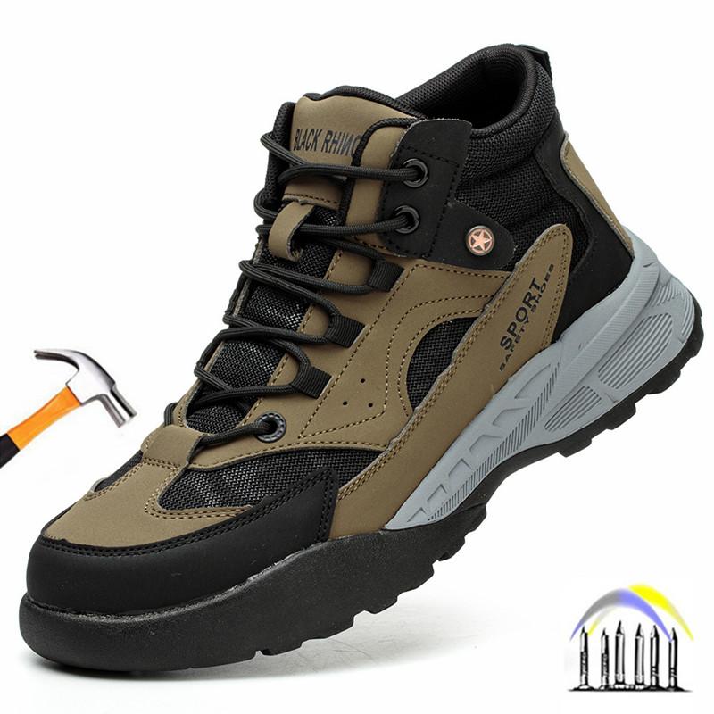 Steel Toe Safety Boots for Men Industry Construction Waterproof Boots Non Slip Work Shoes Lightweight Comfortable Safety Shoes