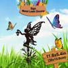 Trendy Metal Pixie Garden Sculpture for Patio Lawn Yard and Wall Decor