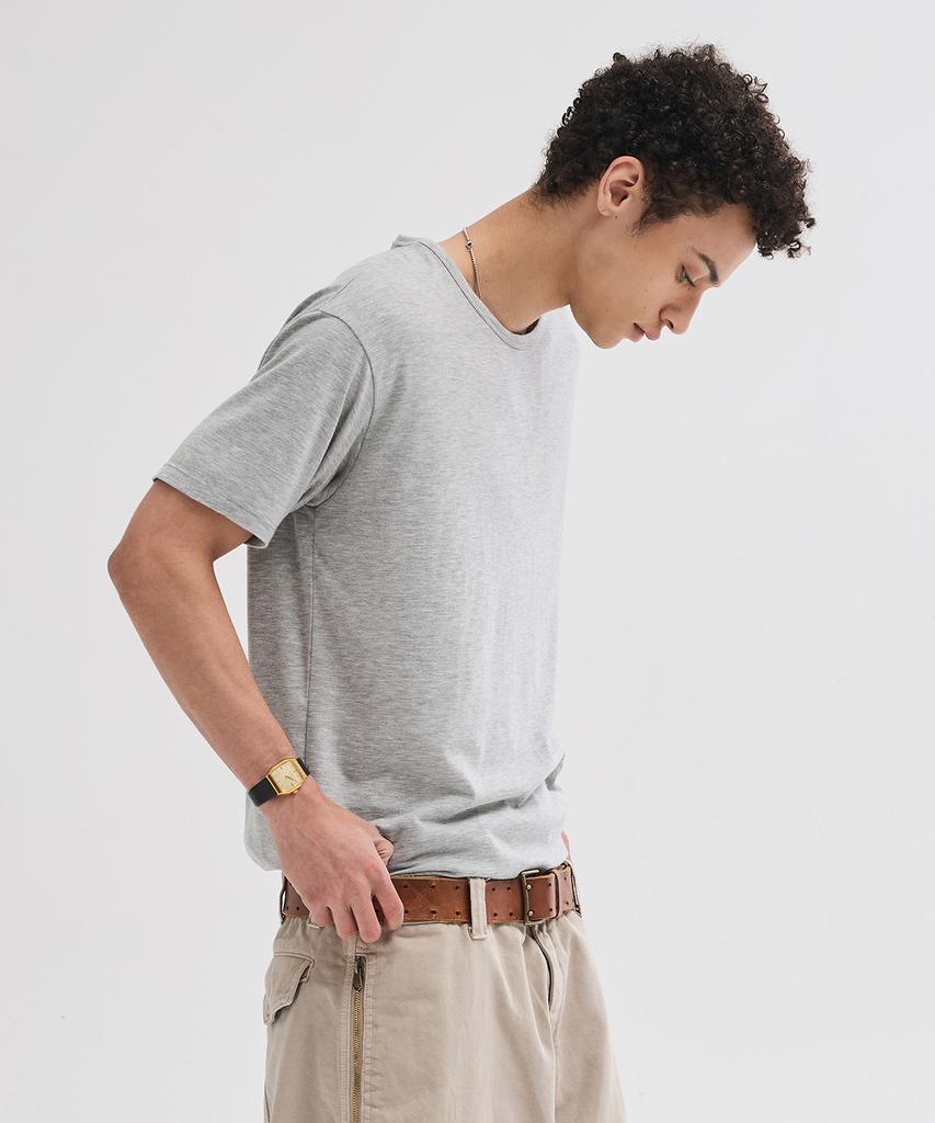 LEIRE Soft U-Neck Inner T-Shirt [Gray]