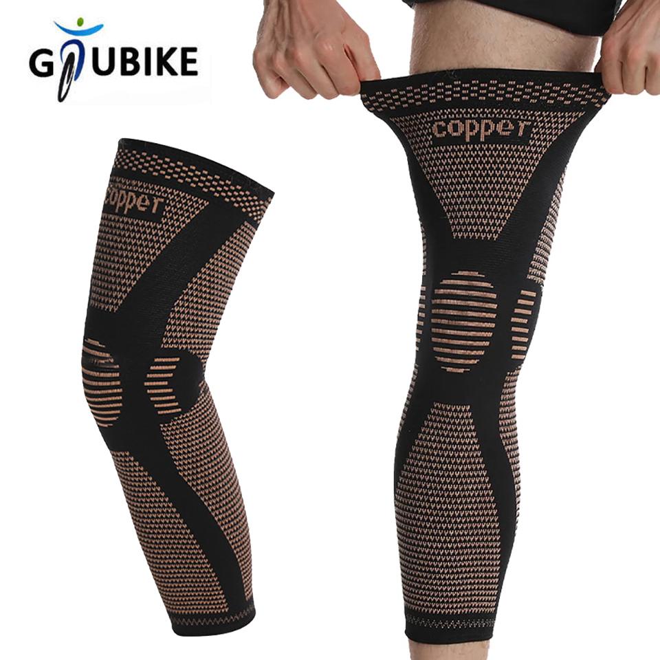 Gtubike Copper Long Knitted Compression Knee Braces Full Leg Sleeves Support For Men Women Exercise