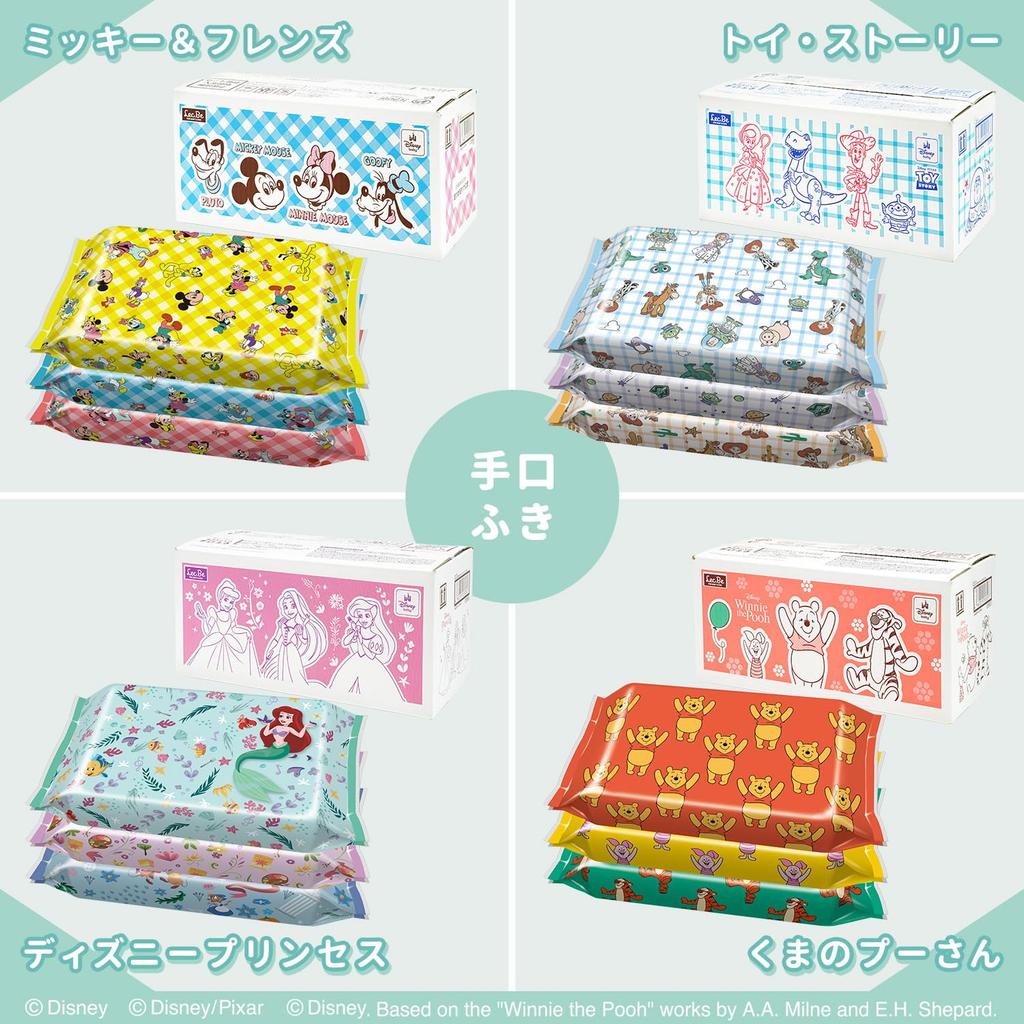 LEC Disney Pure Water Hand 60 sheets x 20 packs 1200 sheets Contains moisturizing ingredients leaf Made in Japan 99% Wipes, (Mickey & Friends) / /