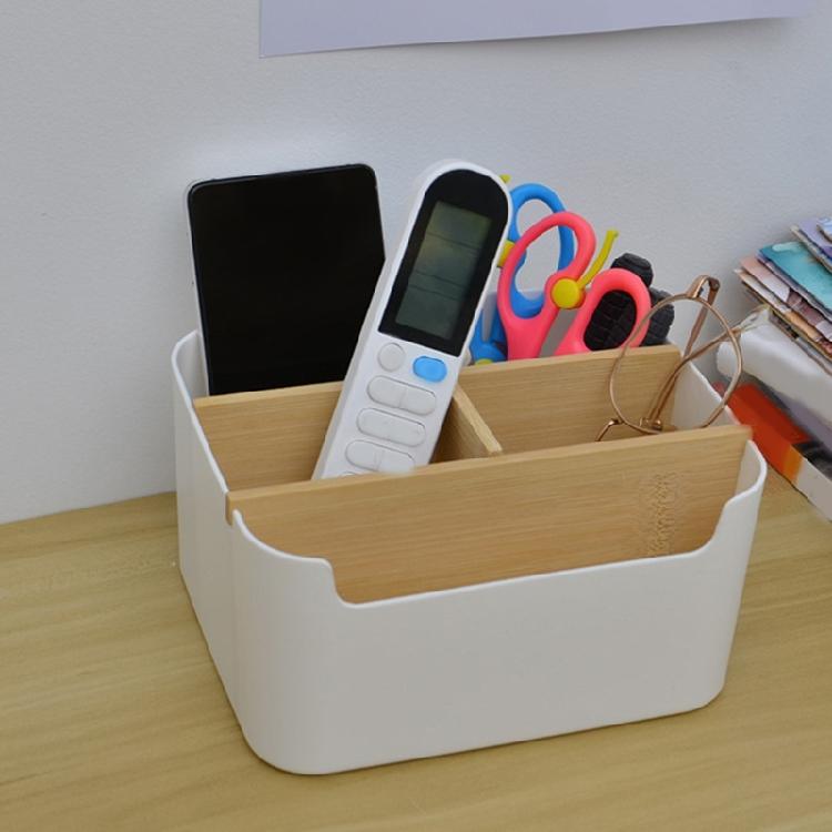 Space Saving Wood Pen Holder Storage Case Remote Storage Holder
