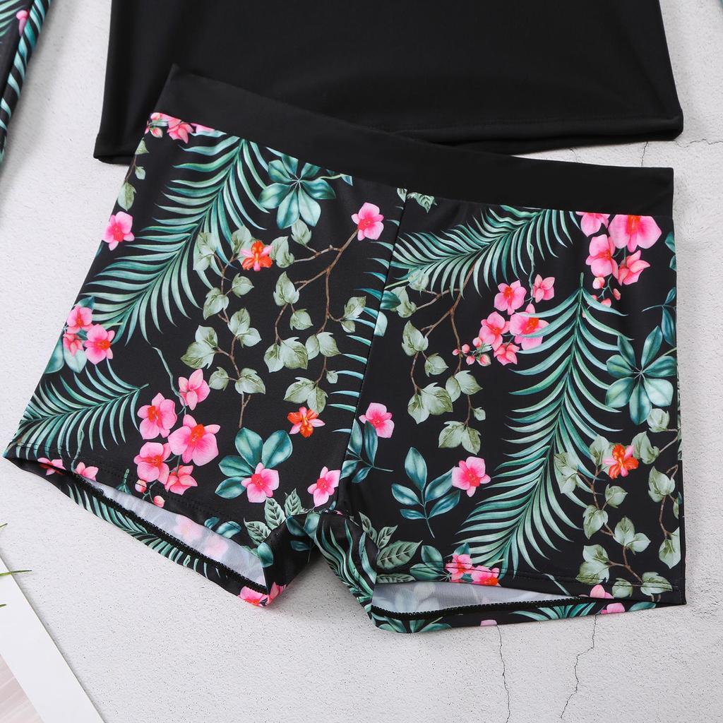 Dámské dvoudílné konzervativní bikiny s dlouhým rukávem a digitálním potiskem pro rok 2024