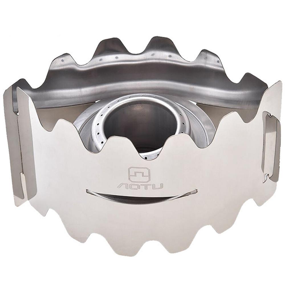 AOTU Camping Burner Alcohol Stove Stainless Steel Spirit Burner with Windscreen A