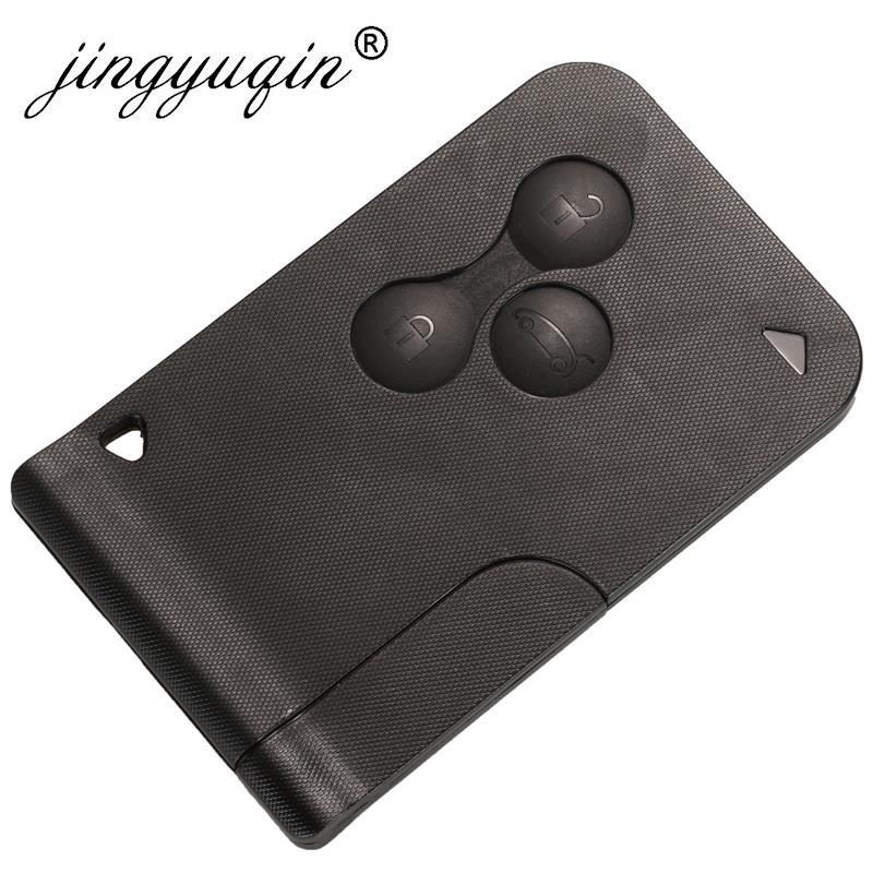 Jingyuqin 5pcs 3 Button 433Mhz ID46 PCF7947 Chip & Insert Small Blade Remote Smart Key Card for Renault Megane Scenic Grand