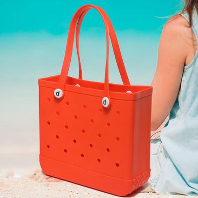 EVA Strandtasche Sommer Aufbewahrungskörbe Gummi Mehrzweck Outdoor Picknick Tragetasche Mode Wasserdicht Einfarbig Jelly Bag