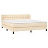 3126578 vidaXL Divan Bed with Mattress Cream 160x200 Cm Fabric