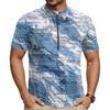 Herren Crew-Neck Bedrucktes Reißverschluss Atmungsaktives Schnelltrocknendes Kurzarm-Radtrikot für Outdoor-Sportarten und Straßenfahrten
