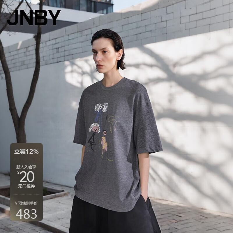 JNBY Women s Loose Fit Pattern Print Cotton T-Shirt L