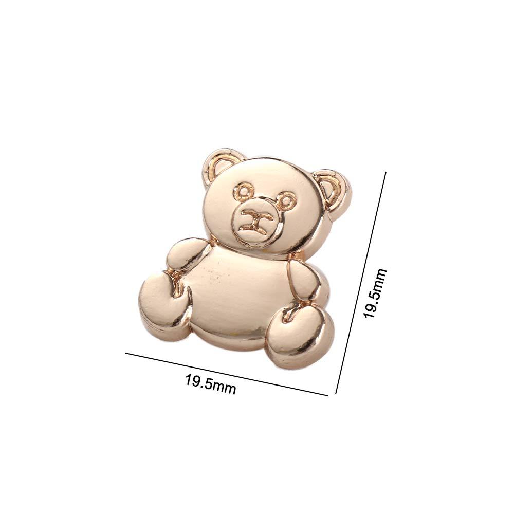 Popular Metal for Garment,Bag Sewing Bear Shape Gold Clothes Accessories Button Decor Buttons DIY