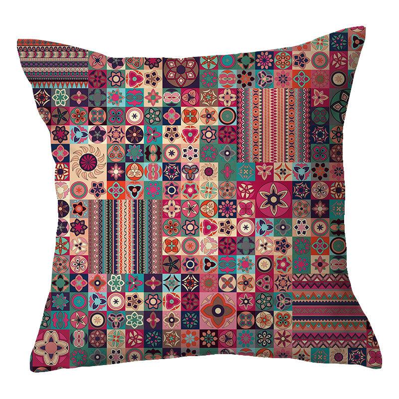 Simple New Blue Geometric Plush Pillowcase Home Fabric Sofa Pillow Cushion Cover Design
