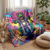 Dinosaur Rider In Paradise Blanket Personalized Name Flannel Blanket Soft Cozy Plush Throw for Sofa Bed Lightweight Home Decor