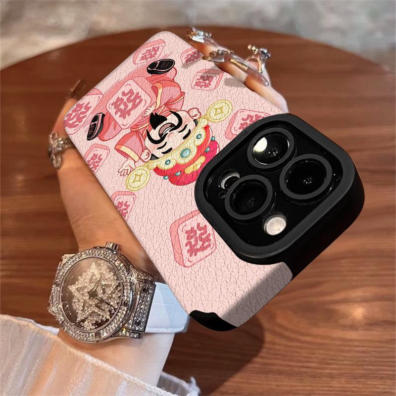 The God of Wealth Mahjong Shipping Applicable Apple 13PROMAX Mobile Case Huawei OPPO Xiaomi VIVO Soft Silicone 14 Cute