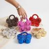 Stylish Butterfly Shape Shoulder Bag Luxury Acrylic Evening Bag Metal Chain Shiny Handbag Everyday Outfits Party Wedding