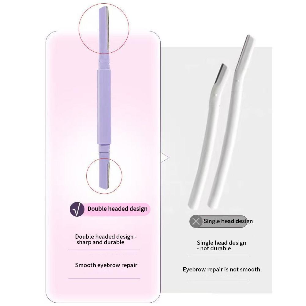 Double Ended Eyebrow Trimmer, Anti Scratch Eyebrow Trimming Tool for Both Men and Women