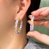 Modeschmuck Lieferant Creolen Ohrringe Silberbeschichtet Damenohrringe Mit Aaaaa Kubischem Zirkonia Stein Bunt