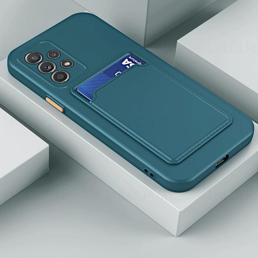 Silikon-Portemonnaie-Hülle für Samsung Galaxy A32 A52 A52S A53 A72 A13 A33 A73 A23 4G 5G Kartenhalter-Steckplatz-Abdeckung