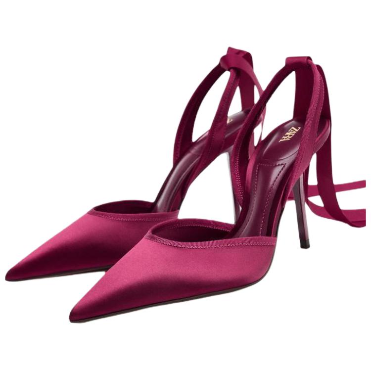 Zara Fashionable Minimalist Stiletto Heels 10Cm Women Heels Magenta 2206610060