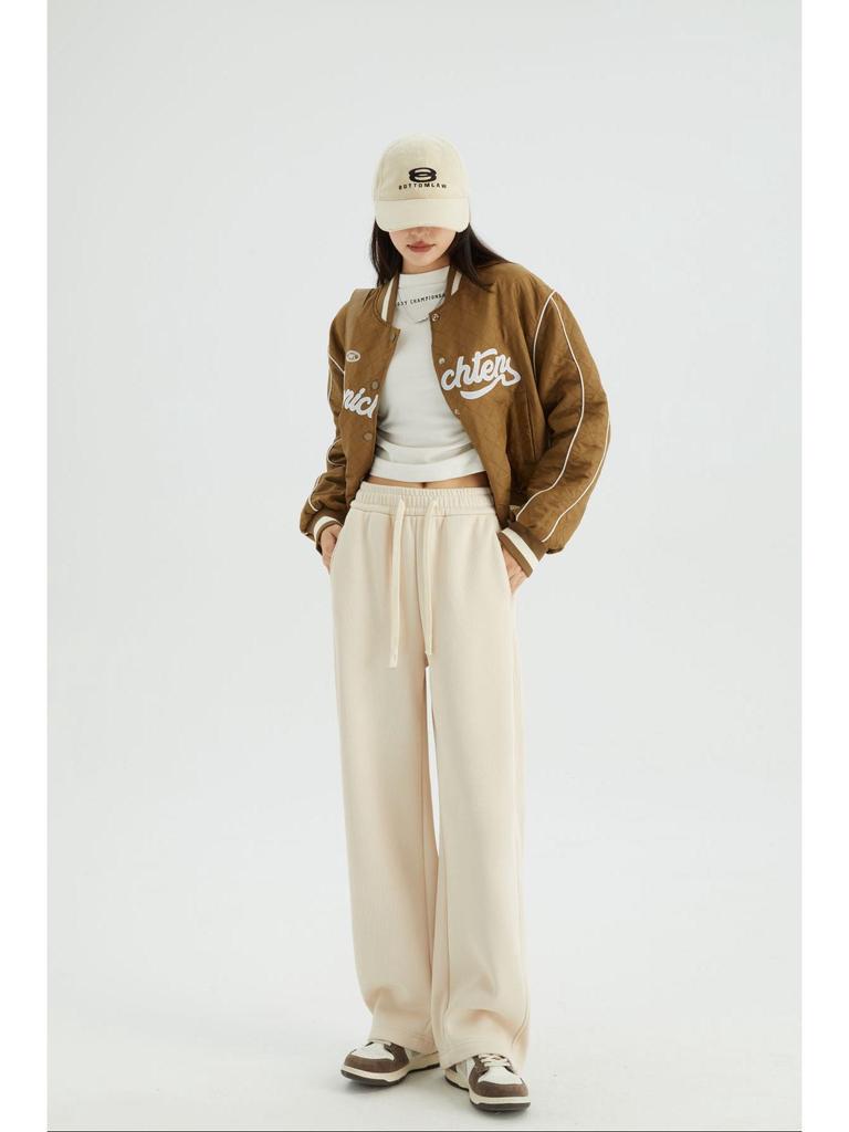 700g Winter Women's Imitation Cashmere Wide-Leg Pants - Warm, Thick, Loose Cotton Sweatpants