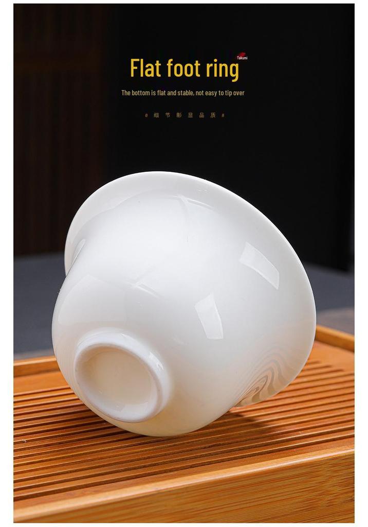 Jade White Porcelain Gongfu Tea Set: Elegant Gift for Anniversaries and Business Events