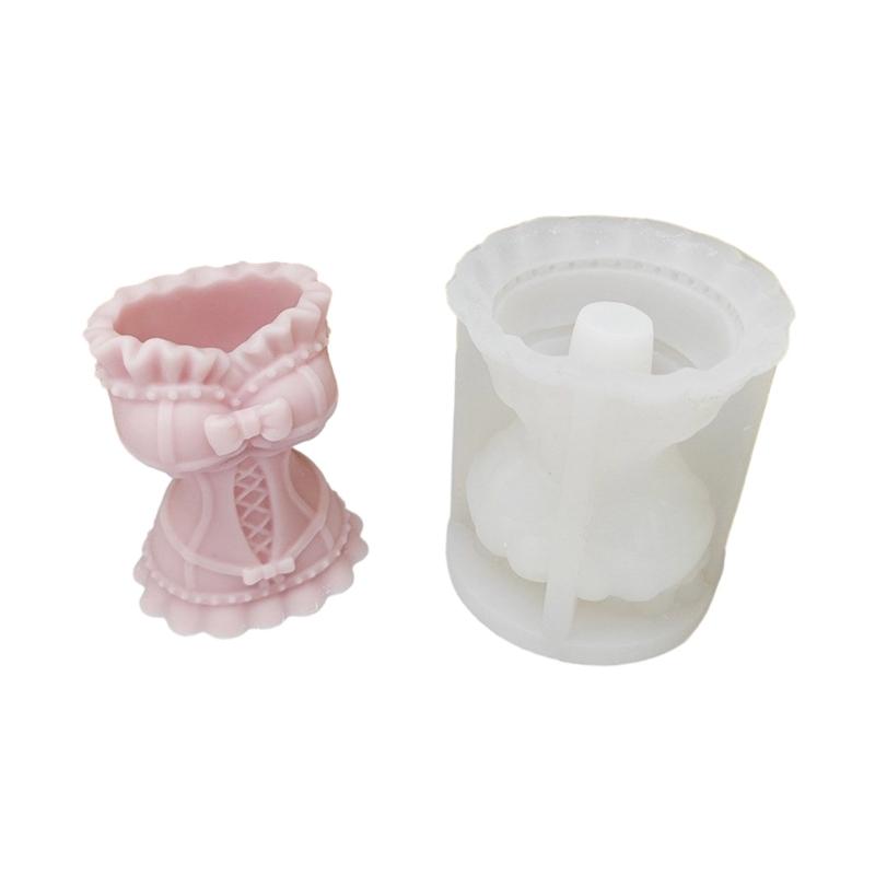 3D Wedding Dress Silicone Mold  Flowerpot Vase Resin Molds Exploy Casting Mould Concrete Gypsum Ornaments Home Decor