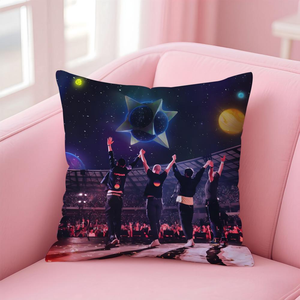 Sustainable Fashion Band CColdplay star Cushion Cover Linen Pillowcase Cover Soft Decor for Sofa Home Room