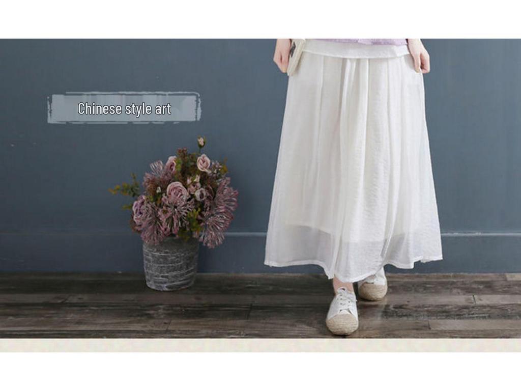 Chinese Ethnic Style Embroidered Cotton-Linen Frog Button Top for Women, Summer 2024, Stand Collar with Three-Quarter Sleeves.