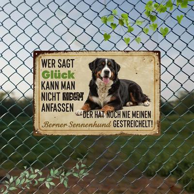 Cartello Metallico Vintage Cane di San Bernardo Poster Arredamento Pet Stile Rustico Costruzione Metallica Robusta per Soggiorno Tetto