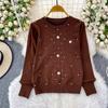 A Loose and Slimming Knitted Sweater for Women In Autumn and Winter, Featuring A High-end, Niche Beaded and Diamond-encrusted Top