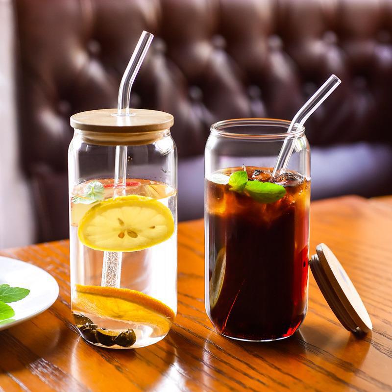 Double-Walled High Borosilicate Glass Cup: Portable, Heat-Resistant Straw & Juice Cup