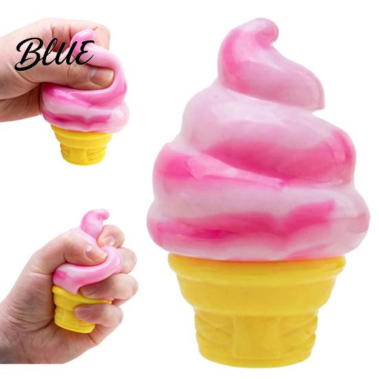 Stress Relief Toy Mini Ice Cream Cone Squeeze Cute TPR Fidget for Soft Reliever Kids Adults Slow-Rising Decompression Gadget Anxiety Boredom