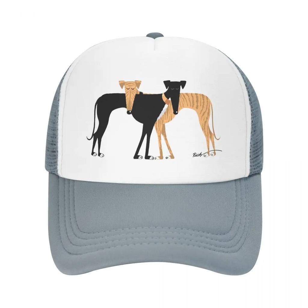 Custom Greyhound Dog Trucker Hat Unisex Women Adjustable Unisex Head Rest Brindle Hound Baseball Cap Spring Dad Hat