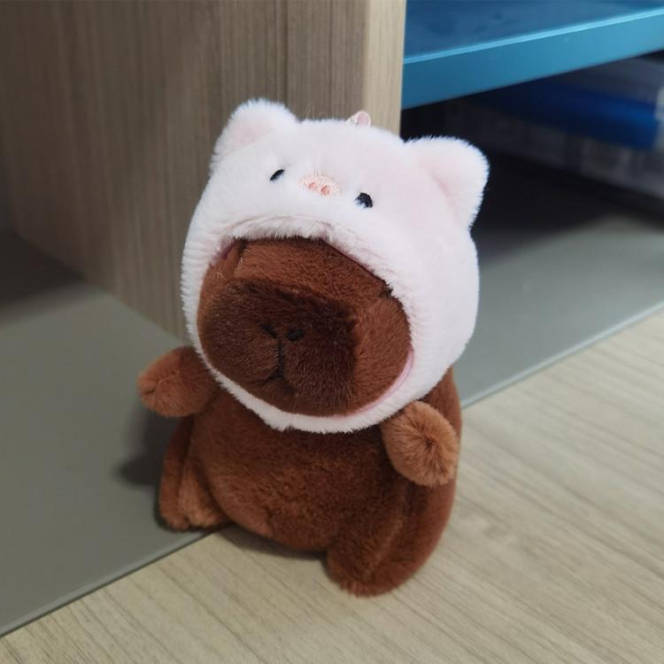peluches Capybara Plush Keychain Bag Pendant Hanging Decoration Cute Stuffed Doll Toy Desktop Doll Ornament Car Keyring Kid Gift