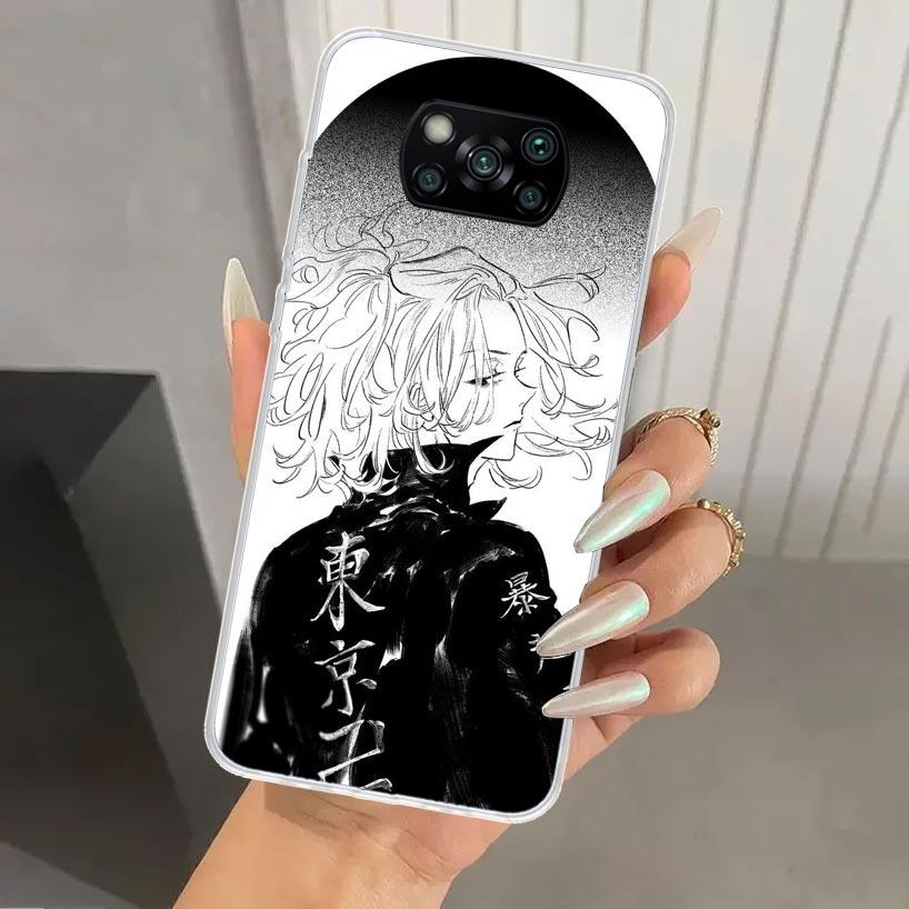 Tokyo Aevengers Black Anime Phone Case for Xiaomi Poco X5 X6 X7 Pro F7 Ultra M7 Redmi 15 15C 13 13C 12 12C 10 10A 10C 9 9A 9C 9T
