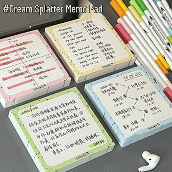 

Стильный кремовый блокнот с брызгами для студентов - Креативный планировщик для учебы Cream Blue - One Book