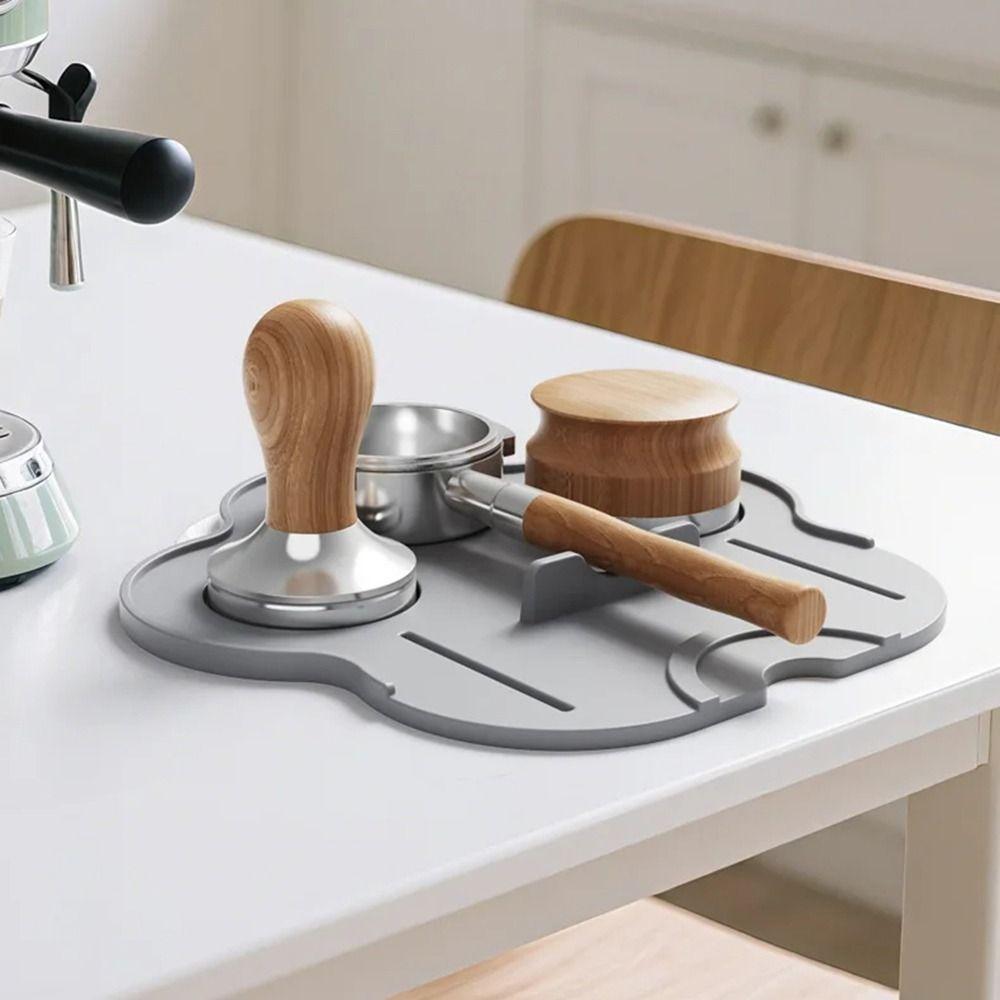 Silicone Material Espresso Tamping Pad Non-Slip Powder Hammer Holder  Cafe Barista