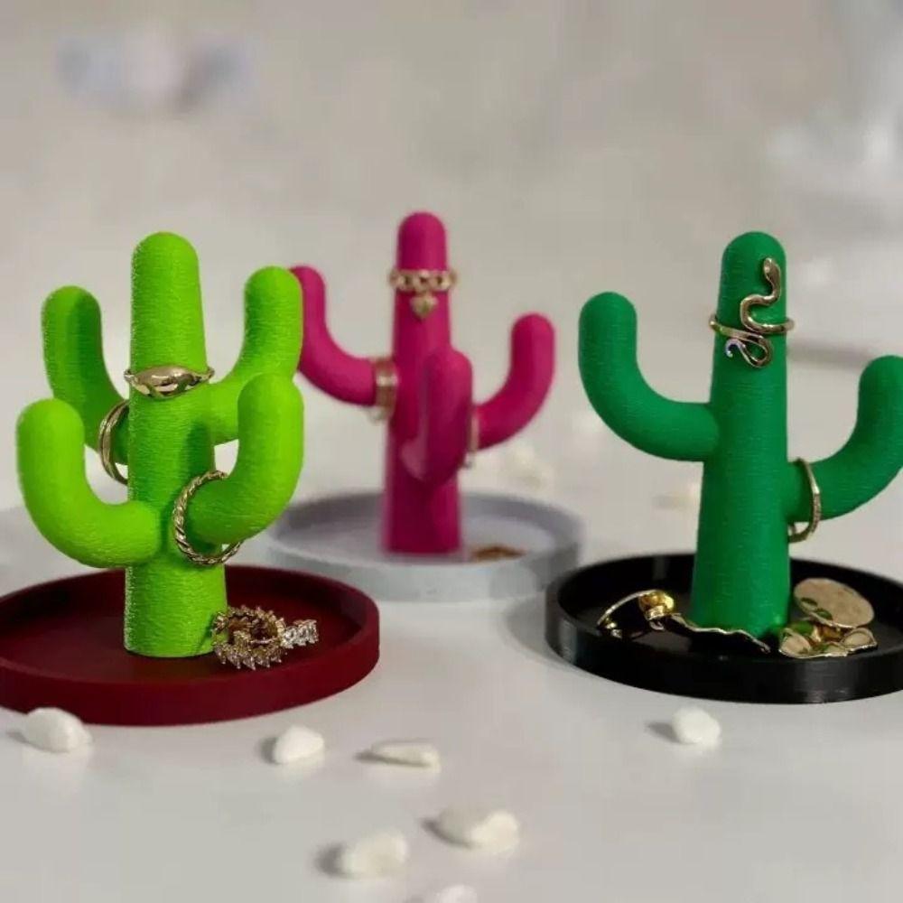 INS Jewelry Storage Tray Creative Bracelets Organizer Cute Cactus Trinkets Plate Photography Props