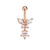 Elegant Dangled Belly Ring Bow Curved Barbell Trendy Butterfly Navel Piercing  Women Jewelry