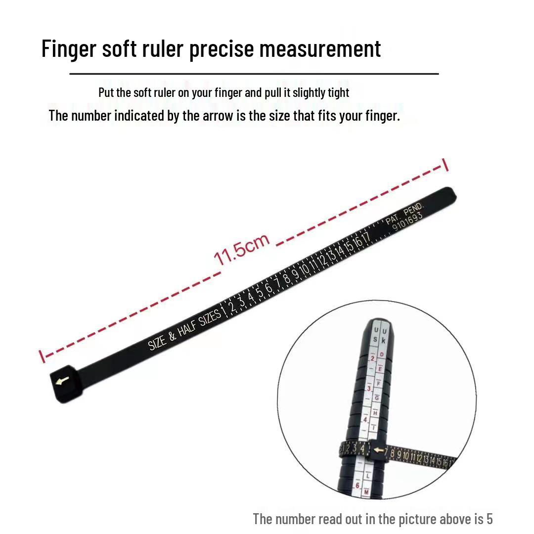 Adjustable Ring Sizer: Flexible Finger Circumference Tape for Measuring Ring Sizes