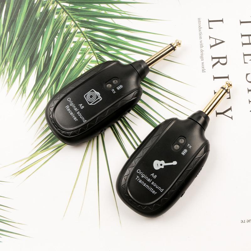 A8 Wireless Electric Guitar & Bass Audio Transceiver: Portable Transmitter & Receiver for Musical Instruments.