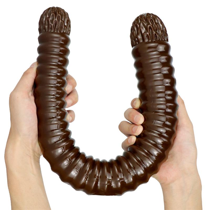 56cm Extra-long Double-headed Threaded Dildo Oversized Thick Anal Whip Sex Adult Products
