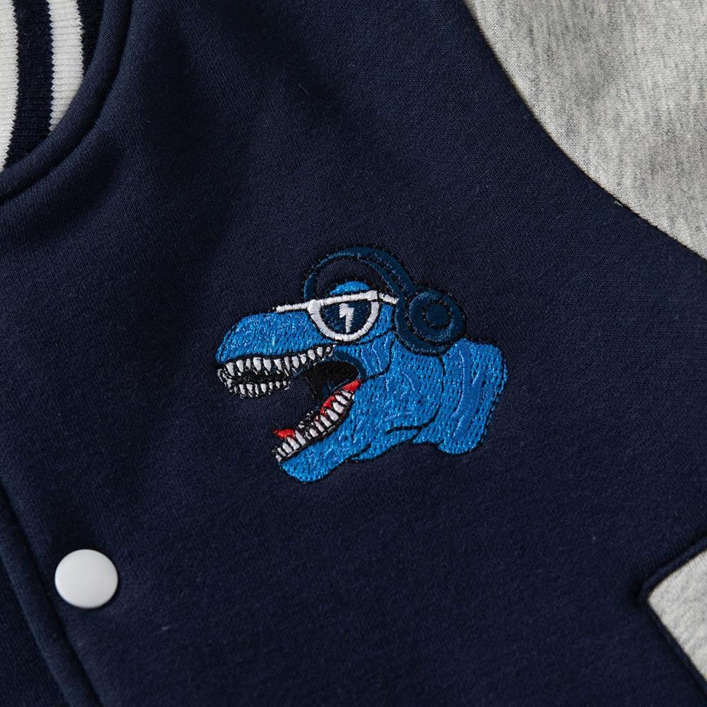 Volunboy Baseball Jacket for Long Baby Jacket with Perfect for School or Kindergarten with Dinosaur Size Kids' Boys, Outerwear, Fall/Winter, Sleeve,