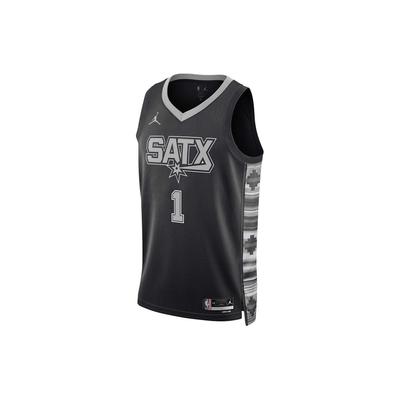 NBA Victor Wembanyama Spurs 1 Edición Limitada Camiseta SW Unisex Camiseta Negro Plata Claro DO9543-014