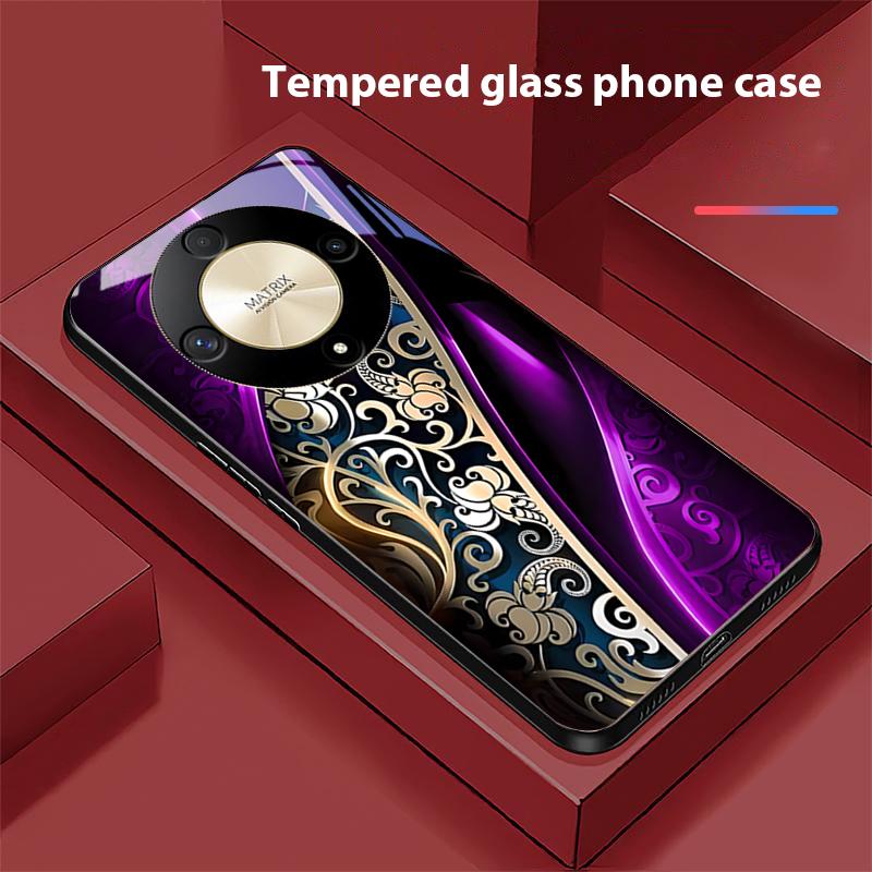 Jinmai Red Purple For Honor Magic 6 50 70 90 Lite X7b 200 Pro Nova 10 Nova 5T X6 P30 Pura 70 Ultra Tempered Glass Phone Case