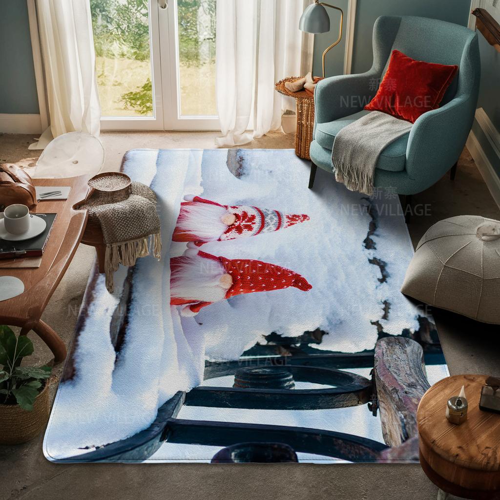 House Entrance Carpet Home Door Mat Living Room Bath Foot Bathroom Non-slip Water Absorption Rugs Bath Merry Christmas Winter