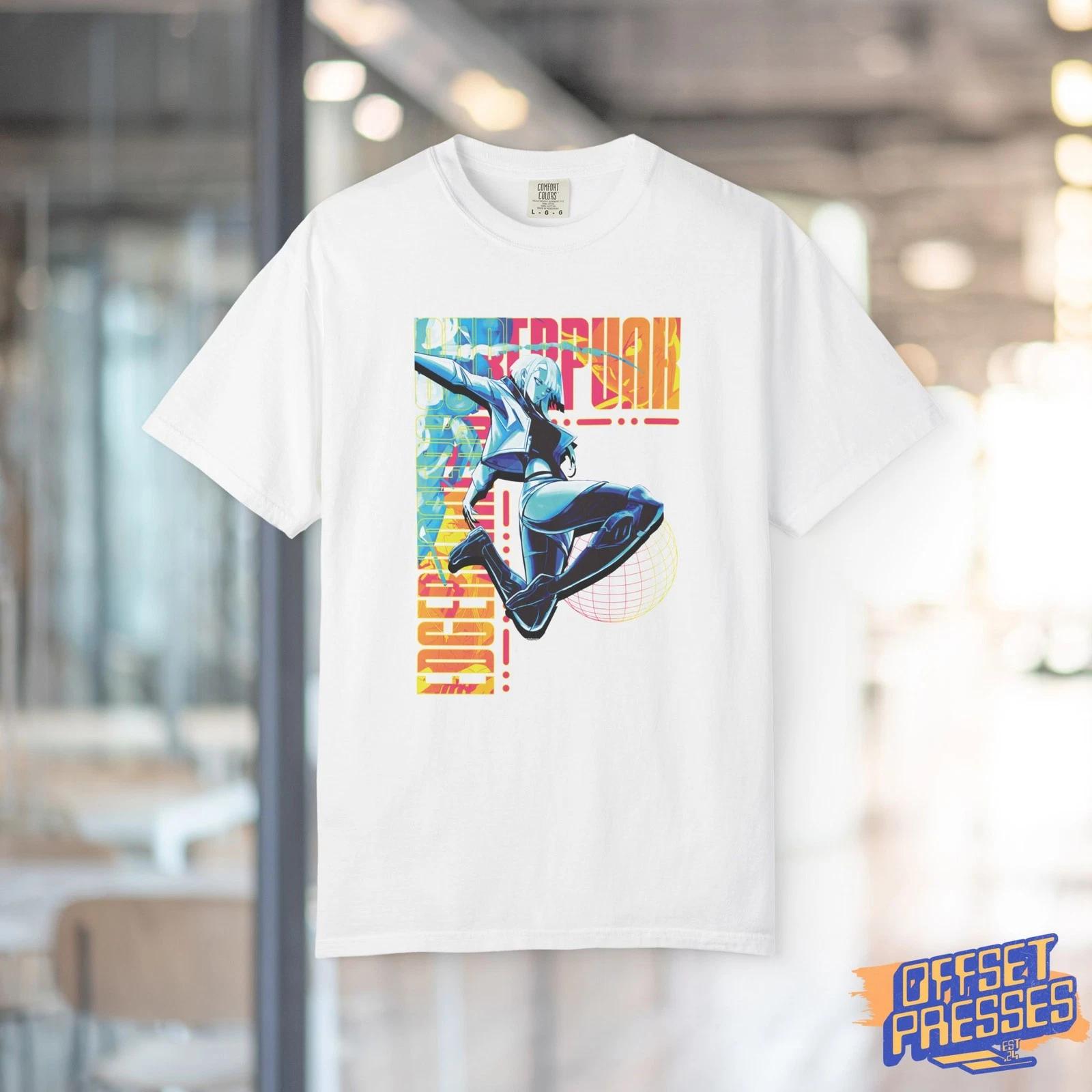 Cyberpunk 2077 inspired Anime 100% Cotton T-shirt Mens Tees Top L